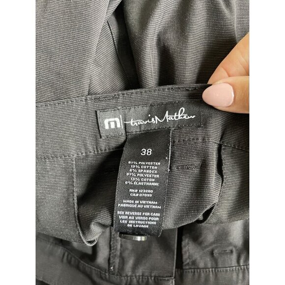 Travis Mathew Size 39 Black Flat Front Performance Knit Golf Casual Shorts 10" I - Picture 4 of 7